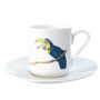 Toucan Print Illustrated Espresso Cup And Saucer, thumbnail 2 of 5