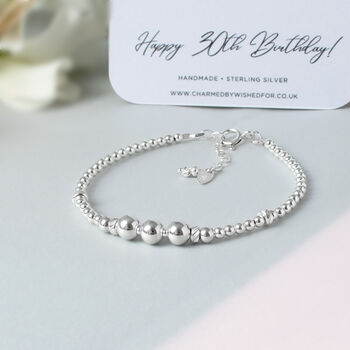 30th Birthday Bracelet Sterling Silver, Beatrice, 4 of 7