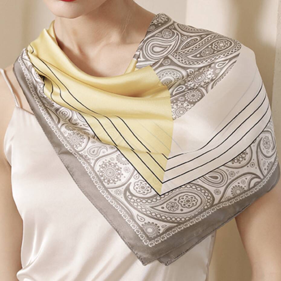 Yellow And Grey Paisley Colourful Scarf For Her, 1 of 5