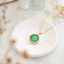 Gold Plate Xl Length Mini Green Agate Pendant Necklace, thumbnail 1 of 5