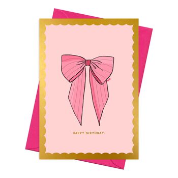 Pink Bow Birthday Foiled Card, 2 of 2