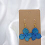 Turquoise Hydrangea Flower Earrings, thumbnail 8 of 10