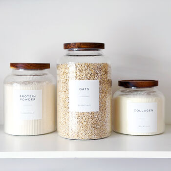 Ribbed Glass Storage Jar With Personalised Label, 11 of 12