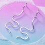 Wavy Abstract Sterling Silver Earrings, thumbnail 5 of 7