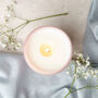 Birth Year Birthday Gift Floral Pink Glass Candle, thumbnail 2 of 10