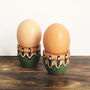 Stoneware Egg Cups Set In Forest Green Colour, thumbnail 3 of 5