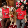 Personalised Golden Retriever Christmas Red T Shirt, thumbnail 1 of 2