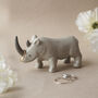 Rocky The Rhino Ceramic Ring Holder In Gift Box, thumbnail 1 of 4