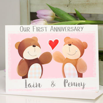 Personalised Bear First Anniversary Card, 5 of 10