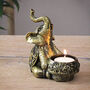 Gold Elephant Candle Tea Light Holder, thumbnail 3 of 3