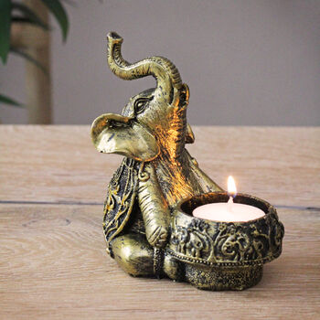 Gold Elephant Candle Tea Light Holder, 3 of 3