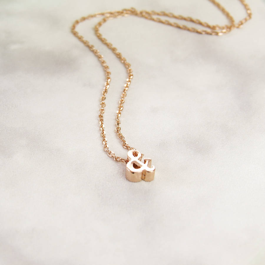 ampersand rose gold necklace by literary emporium | notonthehighstreet.com
