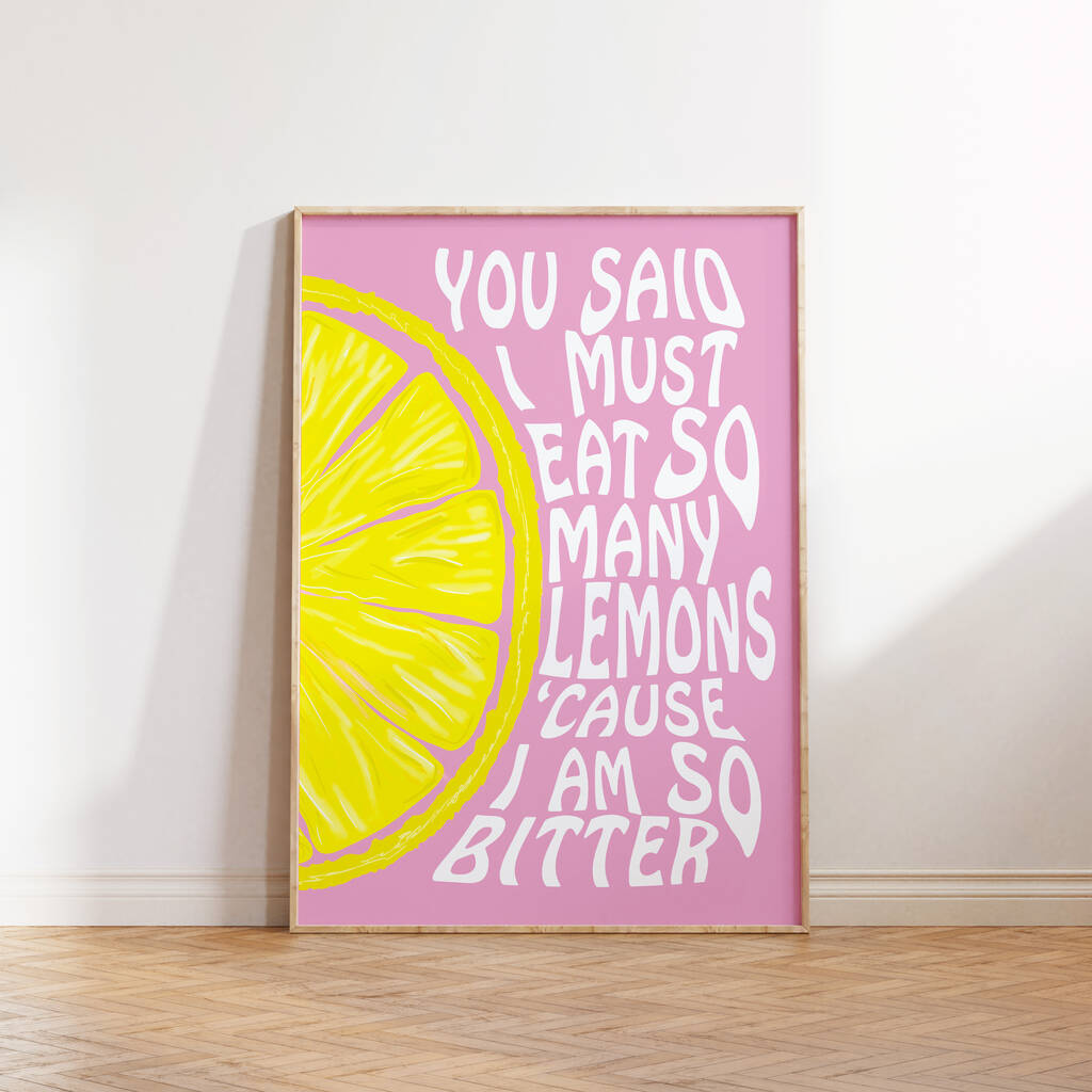 So Many Lemons Music Gift Print By Twisted Rebel Designs