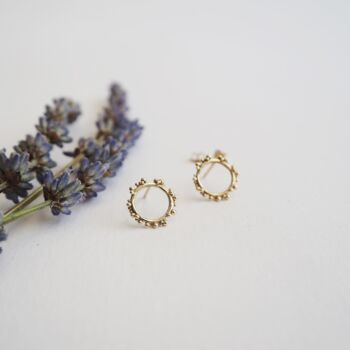 Recycled Gold Sol Circle Studs, 2 of 6