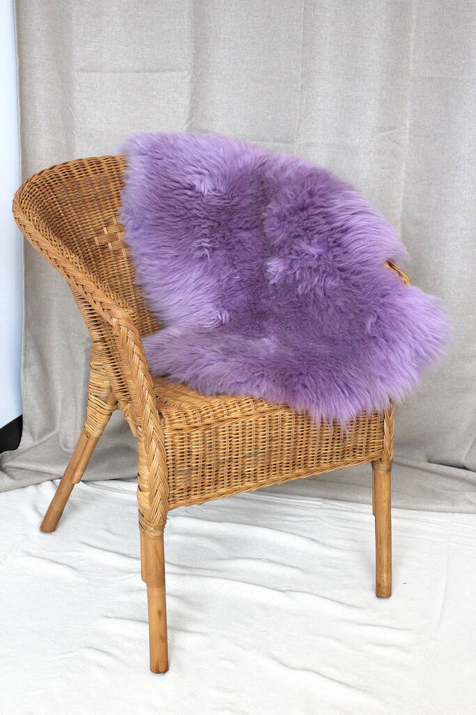 Lilac Sheepskin Rug Throw By ONAIE