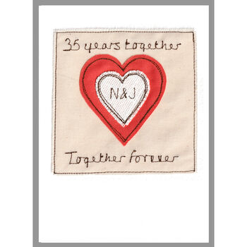 Personalised Coral 35th Wedding Anniversary Card, 9 of 10