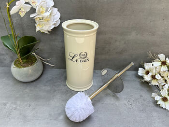 White Ceramic ‘Le Bain’ Toilet Brush Holder Stand, 3 of 12
