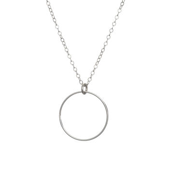 Long Sterling Silver Circle Necklace, 2 of 4
