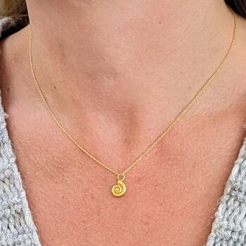 'The Ammonite' Accent Gold Plated Necklace, 3 of 4