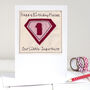 Personalised Superhero 1st Or Any Age Birthday Card For Girl, thumbnail 1 of 11