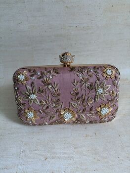 Pink Rectangular Floral Clutch Bag, 5 of 11