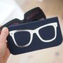 Navy Blue And Silver Leather Sunglasses Case, thumbnail 1 of 10