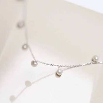 Sterling Silver String Of Pearls Necklace, 4 of 9