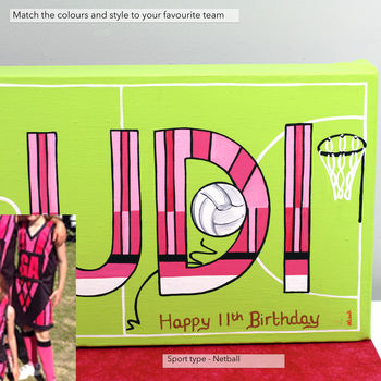 Personalised Tennis Name Canvas, 5 of 7