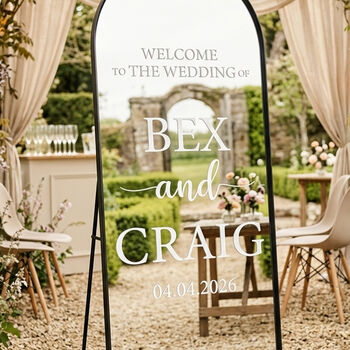 Personalised Wedding Welcome Mirror Vinyl Sticker Decal, 2 of 5