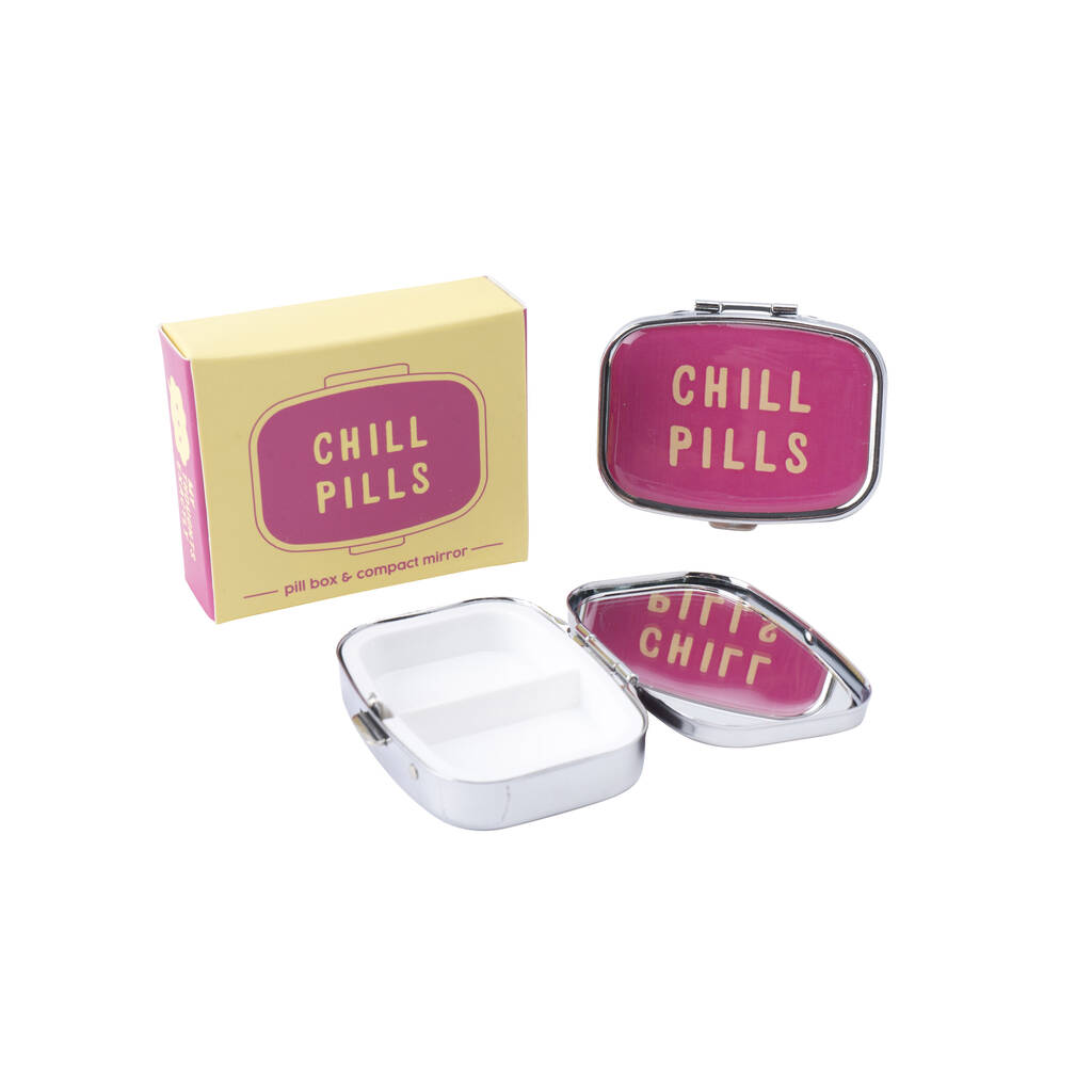 Pink 'Chill Pills' Box For Medication Vitamins, 1 of 2
