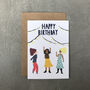 Happy Birthday Dancing Girls Card, thumbnail 1 of 3