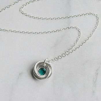 Infinity Circle Birthstone Necklace, 2 of 4