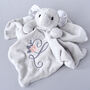 Personalised Grey Elephant Baby Comforter With Initial, thumbnail 1 of 7