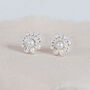 Tiny Sterling Silver And Pearl Daisy Stud Earrings, thumbnail 1 of 8