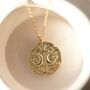 Crescent Moon And Stars Disc Necklace, thumbnail 1 of 4