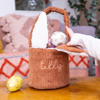 Handmade Bunny Rabbit Easter Hunt Basket, 4 of 6