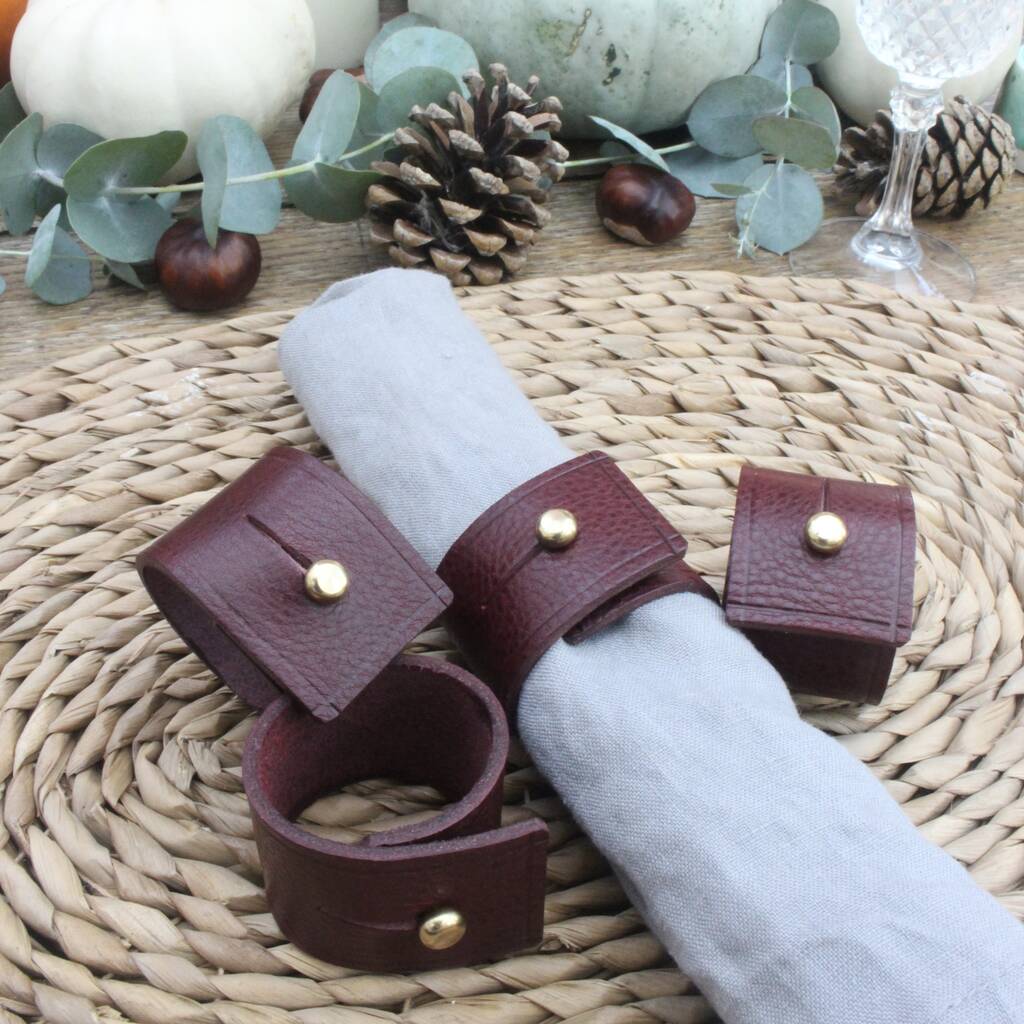Set Of Leather Napkin Rings, 1 of 7