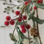 Iced Red Berry Garland With Frosted Leaves, thumbnail 5 of 10