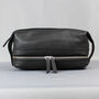 Black Leather Open Top Wash Bag With Gunmetal Zips, thumbnail 2 of 7
