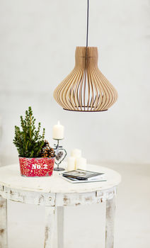 Scandinavian Wooden Lampshade Ceiling Light, 2 of 2