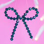 Emerald Green Crystal Bow Decoration, thumbnail 1 of 3