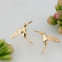 18ct Gold Hummingbird Stud Earrings, thumbnail 5 of 6