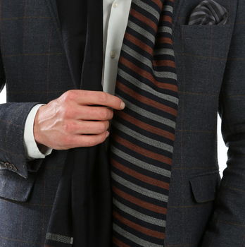 Wool Blend Scarf For Men Asymmetrical Pattern, 5 of 6