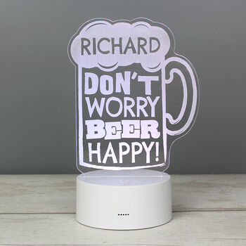 Personalised 'Beer Happy' LED Colour Changing Light, 9 of 12