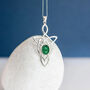 Genuine Emerald Celtic Knot Necklace In Sterling Silver, thumbnail 2 of 11