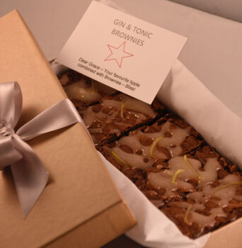 Christmas Gin And Tonic Brownie Gift Box, 2 of 2