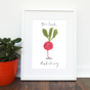 Radish Vegetable Giclee Print, Love Kitchen Art, thumbnail 2 of 4
