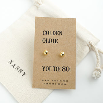 Golden Oldie Birthday Gift Earrings, 6 of 6