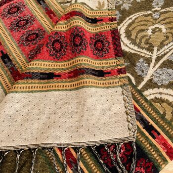 Handwoven Boho Recycled Cotton Blanket Scarf, 4 of 9