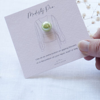 Light Green Faux Pearl Modesty Pin, 2 of 12